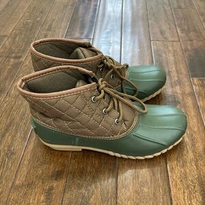 St. John's Bay Green and Brown Ankle Boots